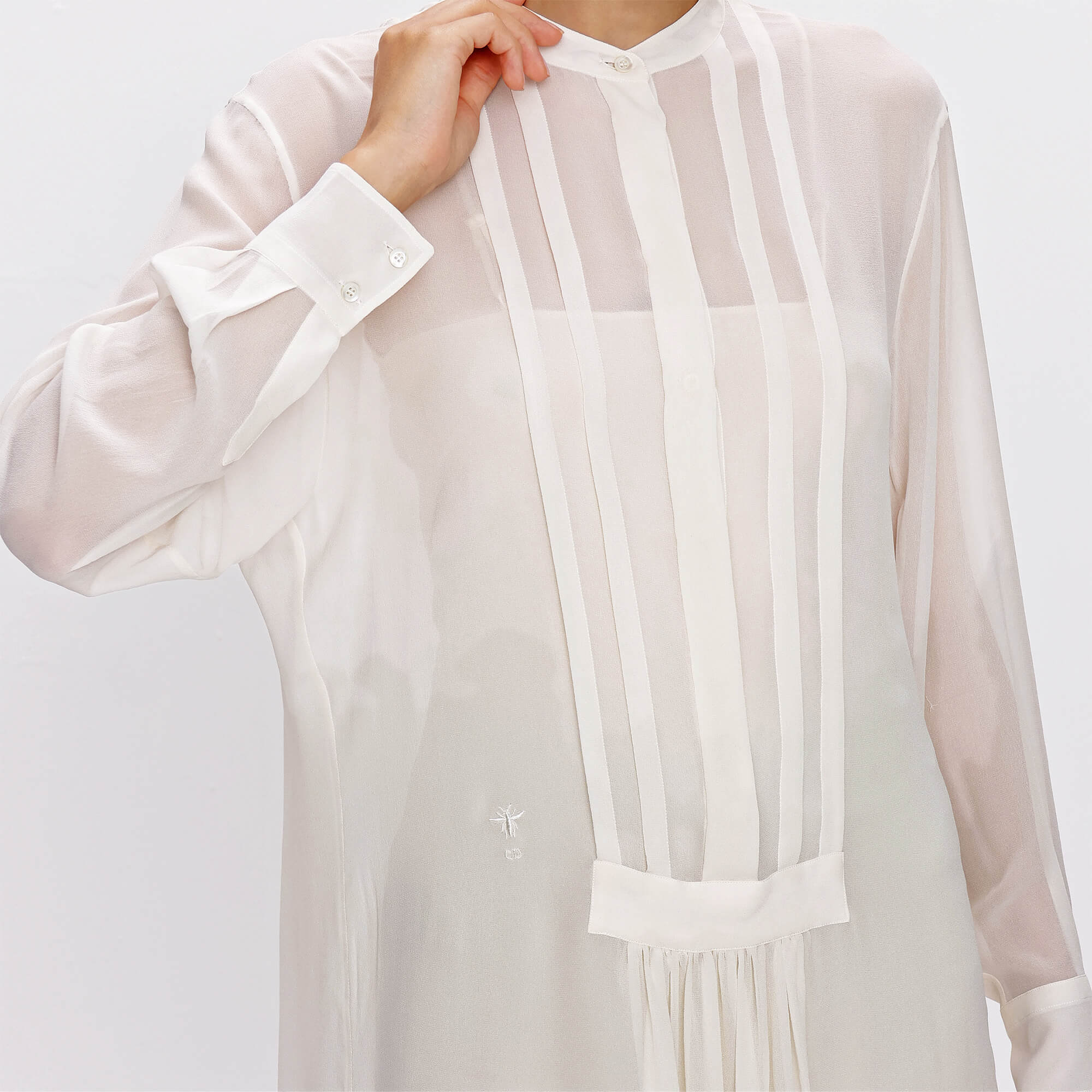 Christian Dior - Off White Silk Tunic Dress